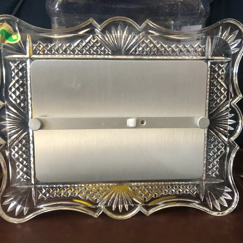 Waterford Victorian ornate lead crystal picture frame new old stock in box